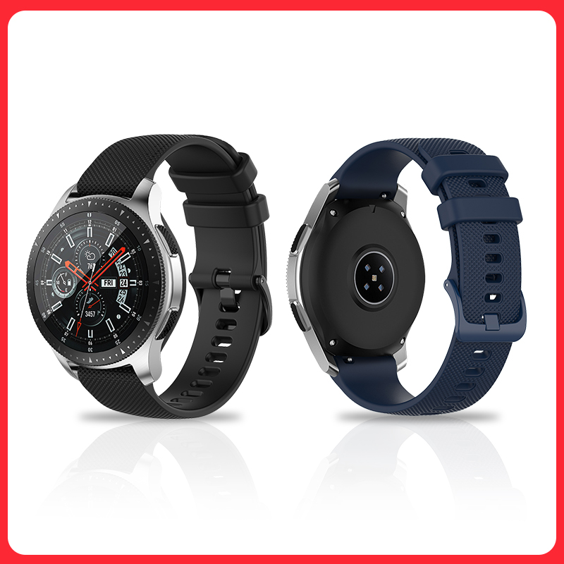适用于三星watch6/5/4智能手表表带galaxy classic watch3 active2 watch S3/S4 gears2/3硅胶腕带手表带 - 图1