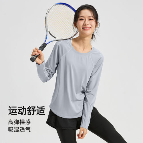大码瑜伽服上衣宽松透气健身服胖mm普拉提训练套装跑步运动长袖T - 图3