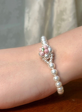 施家珍珠手链女款轻奢小众精致手链新款叠戴串珠手链高级感纯手工