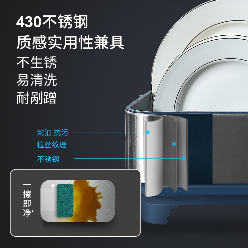 碗架厨房置物架单层沥水架碗碟碗筷储物收纳架晾放碗盆小型不锈钢 - 图0