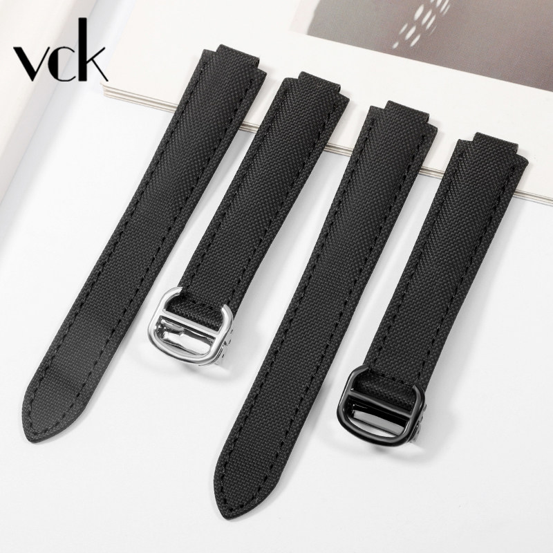 适配卡地亚蓝气球黑骑士手表带男表 vck珠宝配件