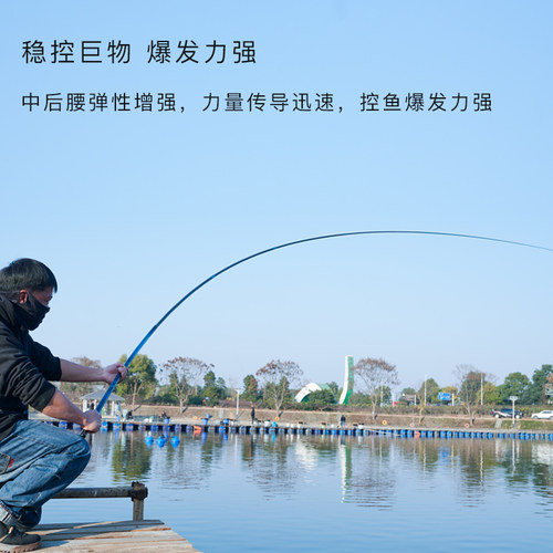 空钩悟道锦粼竞技黑坑竿轻量大物鲢鳙钓鱼竿休闲野钓超硬台钓手杆 - 图2