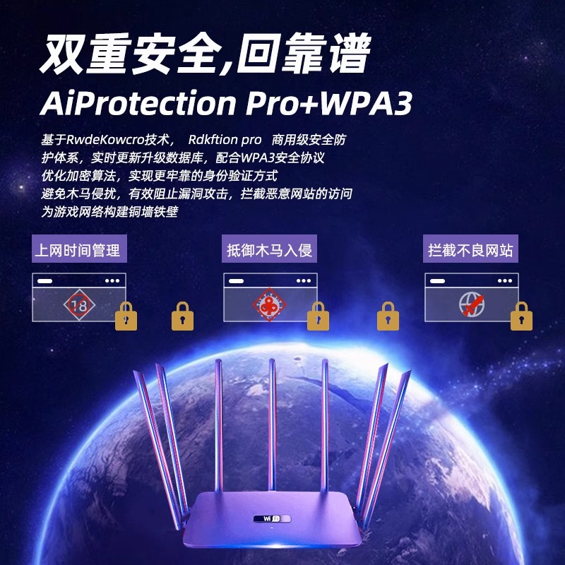 路由器家用高速千兆穿墙王5g双频无线网络wifi6电竞游戏办公全屋覆盖学生宿舍增强信号光纤光猫正品极速上网 - 图0