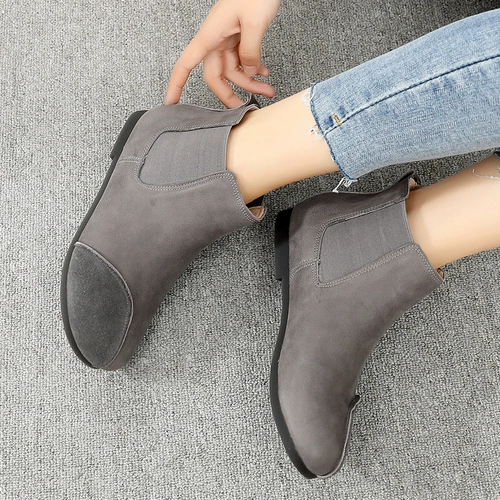 Весенние короткие сапоги для матери, нескользящие ботинки, из натуральной кожи, для среднего возраста, большой размер