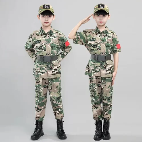 迷彩服套装儿童男女蛙服小学生军训服夏令营户外元旦幼儿园演出服 - 图2