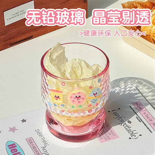 原创甜品派对可爱玻璃杯情侣水杯女生高颜值新款圣诞家用杯子喝水 - 图1