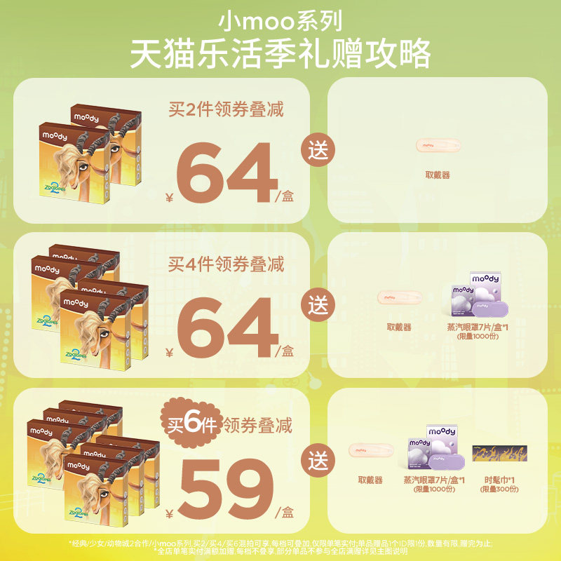 moody LineFriends美瞳日抛大直径摆摆蓝彩色隐形