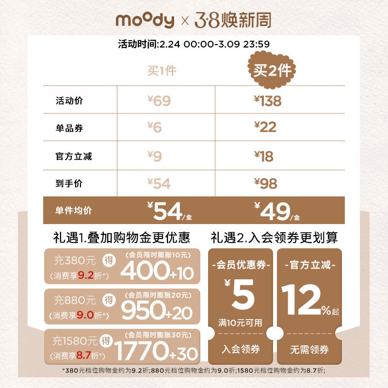 [清仓]moody美瞳日抛随心搭高光彩色隐形眼镜10片装