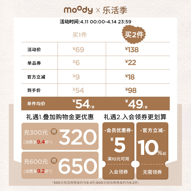 [清仓]moody美瞳蓝色日抛随心搭系列高光彩色隐形眼镜10片装专享