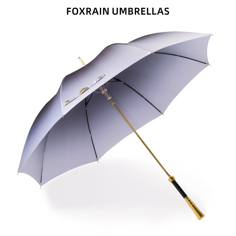 foxrain复古渐变长柄遮阳直杆英伦贵族高端高级感女晴雨伞高颜值 - 图3