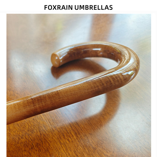 Foxrain英式复古绅士贵族伞实木弯柄长柄雨伞男大号高级定制logo - 图1