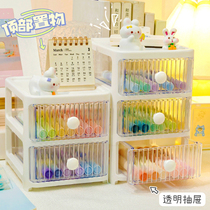 Transparent drawer Desktop containing box Childrens desk pen holder Students large-capacity office Shelve Cabinet Table Small Objects Finishing storage boxes Small Debris Boxes for placing pens