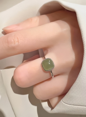 小众新中式仿玉石古风戒指女轻奢风时尚个性简约百搭时尚高级感