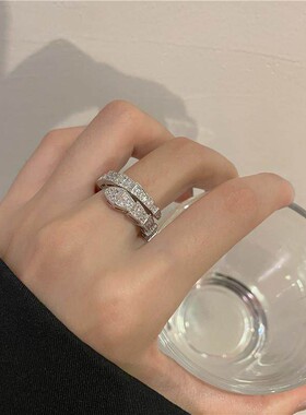 蛇形戒指女时尚个性指环韩系小众设计高级感简约开口食指戒