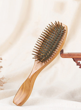 绿檀刷梳直发卷香木梳子