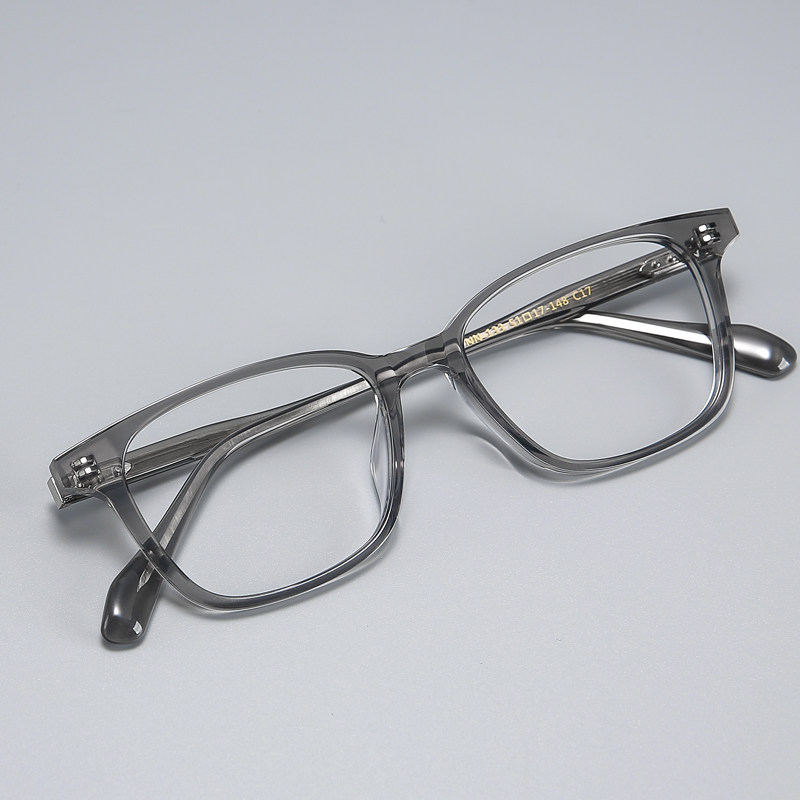 木川板材眼镜男女同款近视超轻方框透灰色可配度数散光网上配镜片,淘宝优惠券,粉丝福利购,淘宝优惠卷