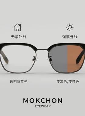 木川155MM大脸近视墨镜男带度数