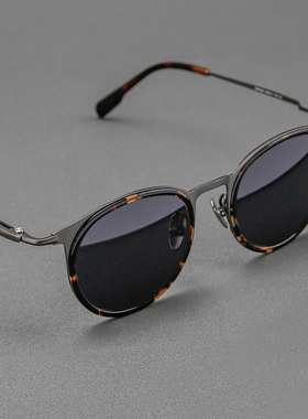 木川大脸近视墨镜男款复古圆框