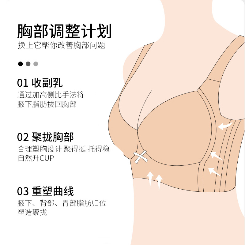 正品调整型内衣女小胸聚拢收副乳文胸塑形矫正防下垂品牌专柜胸罩-图0