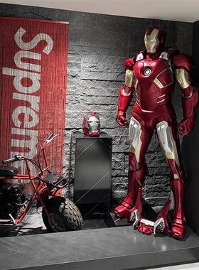 发光钢铁侠比全身模型反浩克玻璃钢雕塑客厅装饰大型落地摆件