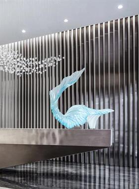 简约现代家居创意透明树脂雕塑摆件酒店样板房玄关客厅软装艺术品