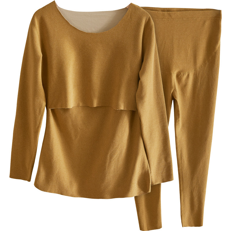 孕妇保暖加绒套装德绒月子服内衣 启孕秋衣