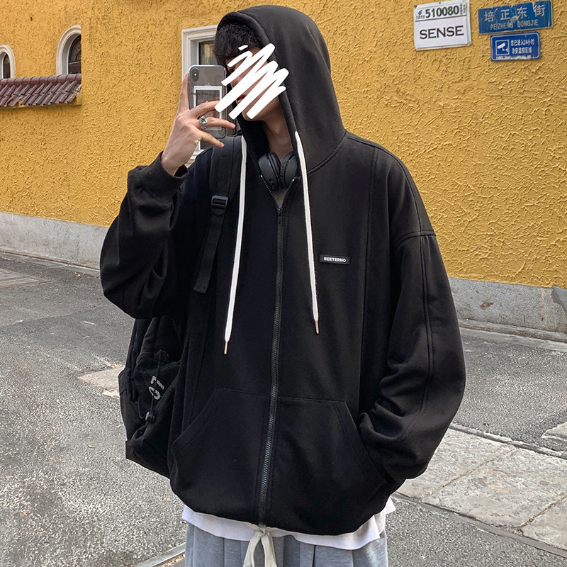 连帽开衫男士韩版宽松潮流港风卫衣 vhs卫衣