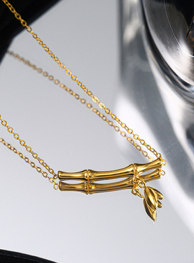 奥特莱斯专柜清仓捡漏18K金节节高升竹节手链网红爆款黄金手饰女