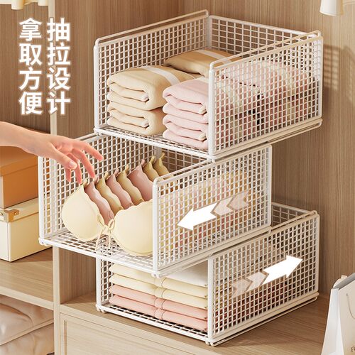 衣柜收纳分层隔板隔断架卧室衣物收纳衣橱整理架抽屉式置物架神器 - 图1