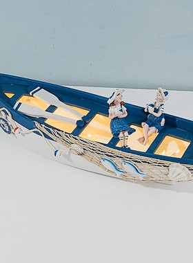 地中海轮船收纳摆件创意模型工艺品木质海盗船家居装饰品摆设定制