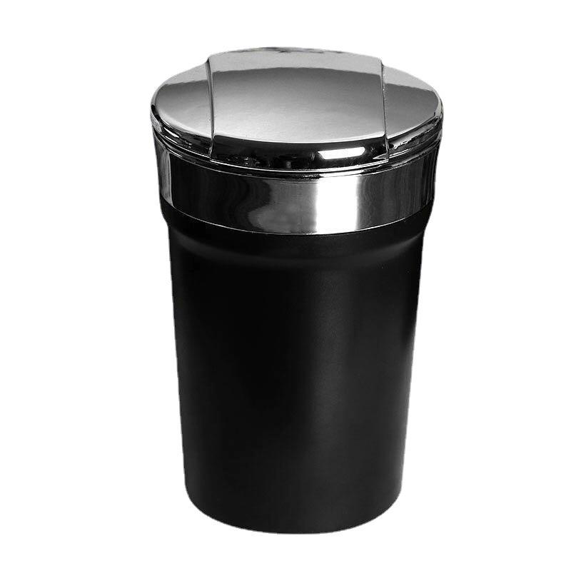 车载烟灰缸LED灯精美汽车烟灰缸礼品LOGO 金属防火底部车用烟灰缸