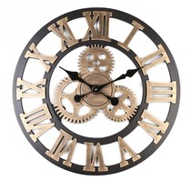 Eurostyle Roman gear clock living room mute hanging bell decorative gear wall clock living room wall clock