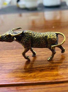 镀铜动物饰品个性创意牛茶宠摆件旺事业礼品配饰摆件茶道办公定制