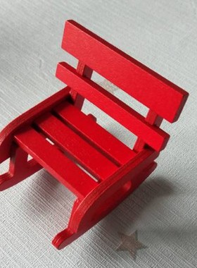 欧式复古摇椅木质迷你摆件微型手办玩偶公仔树脂娃娃拍摄道具定制