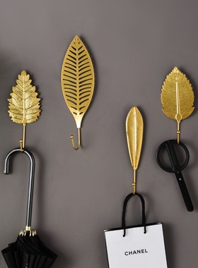 创意树叶挂钩摆件入户钥匙收纳进门口玄关免打孔试衣服衣帽间定制