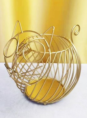 直销创意卡通猫和老鼠咖啡胶囊铁艺架子水果篮干果收纳架摆件定制