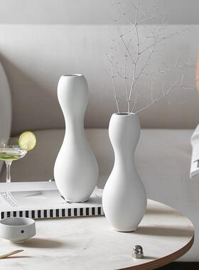 潮州陶瓷插花瓶简约工艺品艺术小摆件北欧家居创意装饰品
