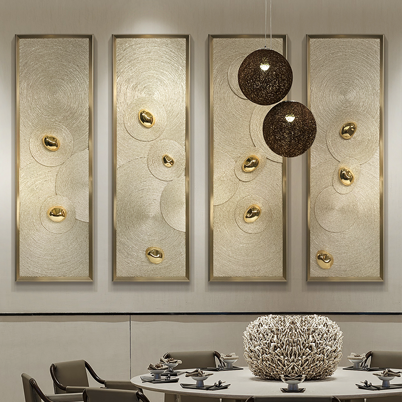 现代轻奢客厅沙发背景墙装饰画高档大气酒店餐厅多联立体挂画,淘宝优惠券,粉丝福利购,淘宝优惠卷