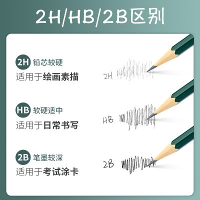 50支迪克森铅笔hb一年级小学生用2比2b考试涂卡幼儿园儿童用安全无毒 