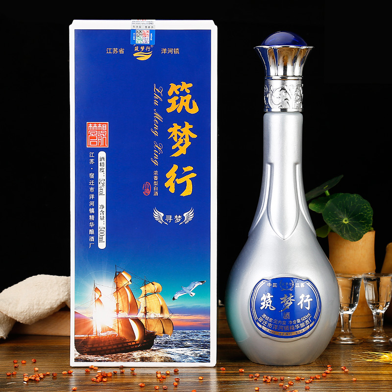 筑梦行52度浓香型白酒500ml*6瓶