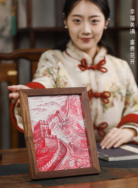 礼师傅《万里长城》铜雕装饰画