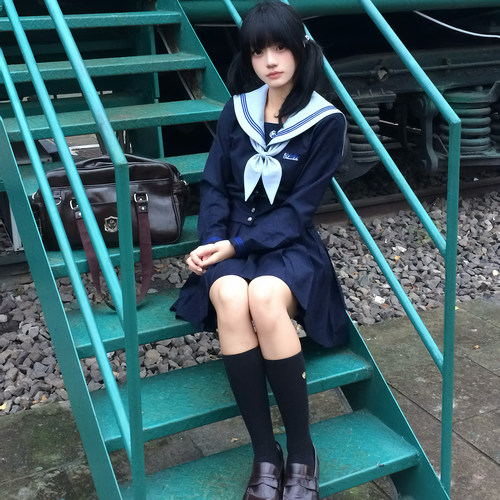 【凛冬】山川原创正版收腰jk水手服制服中间服套装日系学院风短袖 - 图3