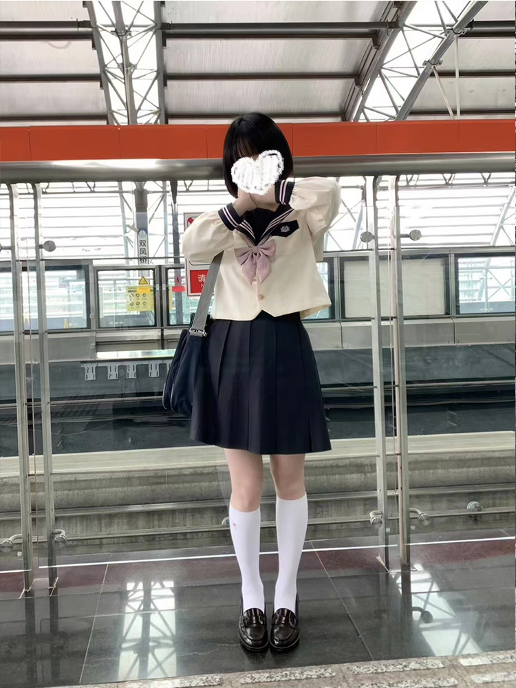 【莓感觉】原创jk水手服套装山川会社基础长袖学院风制服夏季上衣 - 图3