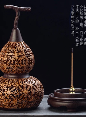 核桃葫芦手工香炉家用创意香薰摆件香薰炉沉香檀香炉盘香炉送领导