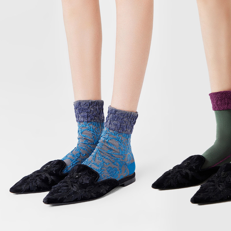 【任选3件95折】AR复古浮雕小花亮光丝短袜2026日系玛丽珍短筒袜,淘宝优惠券,粉丝福利购,淘宝优惠卷