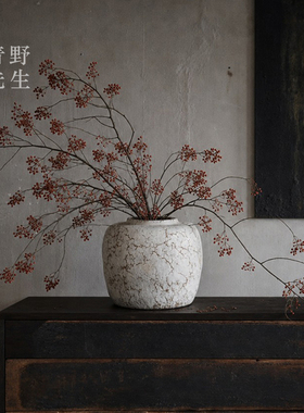 青野先生侘寂风霜降插花花瓶