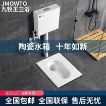 Squatting Pan Large Size Flush Tank Whole Set Ceramic Bedpan Urinal Squat Toilet Deodorant Household Squat Pit Style