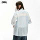 F426 back lace hollow striped short-sleeved shirt