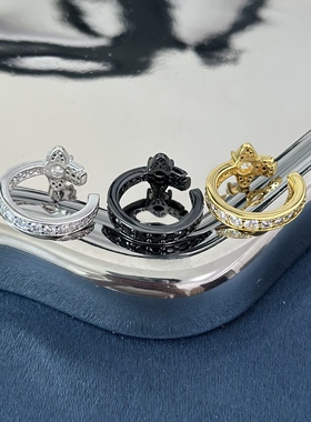 满钻土星轨道开口戒指 开口ins朋克风高精工轻奢晚宴戒指