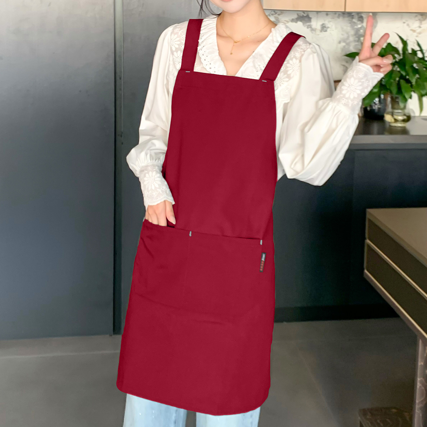 围裙工作服女男士专用大码订做厨师烘培餐饮画画幼师定制logo印字,淘宝优惠券,粉丝福利购,淘宝优惠卷